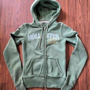 S Green Blue & Yellow Double Zipper Zip Up Hollister Hoodie